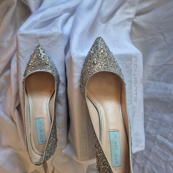 Betsey Johnson Rhinestone full pumps heels shoes - Picture 4 of 7